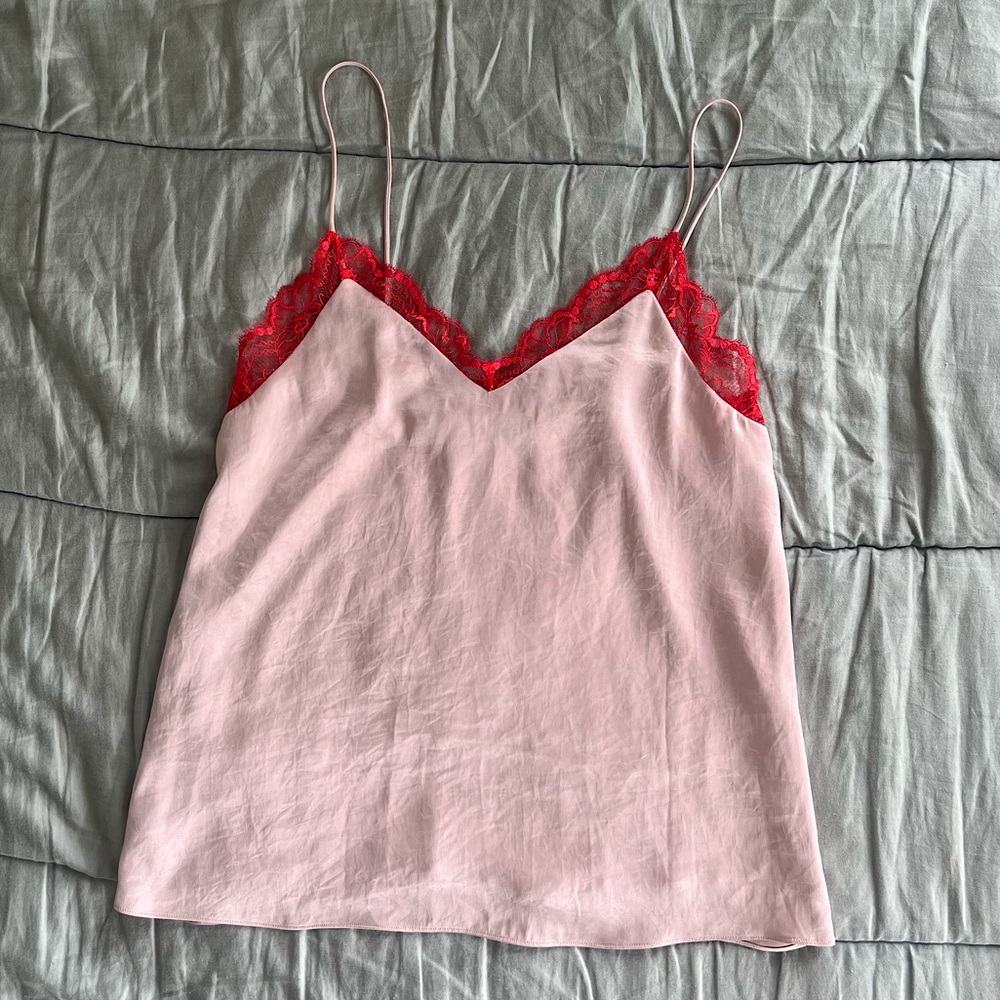 RED AND PINK LACE CAMISOLE